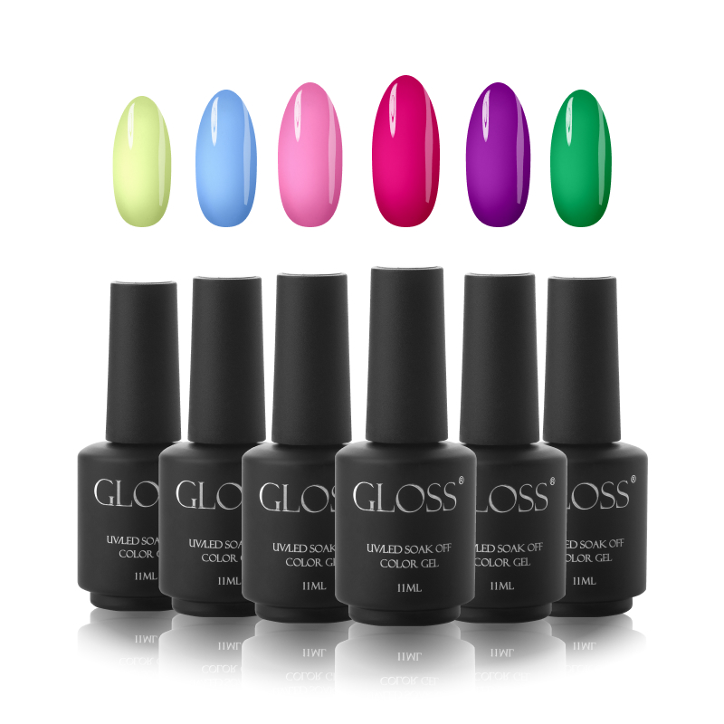 GLOSS Color gel set "Bright Fusion", 6 pcs (11 ml)